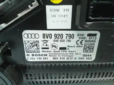 Tweedehands auto-onderdeel instrumentenpaneel voor audi a3 sportback (8p) 2.0 tdi oem iam-referenties 8v0920790 0263742041 