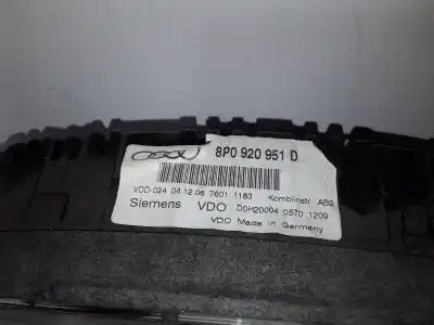 Pezzo di ricambio per auto di seconda mano pannello degli strumenti per audi a3 (8p) 1.9 tdi attraction 105 cv / 77 kw riferimenti oem iam 8p0920951d  76011183