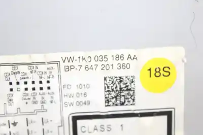 Автозапчастина б/у аудіо система / радіо cd для volkswagen golf vi variant (aj5) 1.6 tdi посилання на oem iam 1k0035186aa   Автозапчастина б/у аудіо система / радіо cd для volkswagen golf vi variant (aj5) 1.6 tdi посилання на oem iam 1k0035186aa