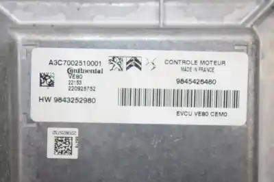 Peça sobressalente para automóvel em segunda mão centralina de motor uce por peugeot 2008 (p1) (e-) active 78 cv / 57 kw referências oem iam 9845426480