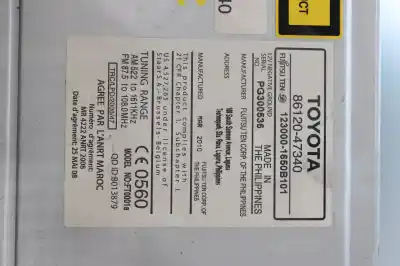 Pezzo di ricambio per auto di seconda mano impianto audio / radio cd per toyota prius (nhw30) plug-in hybrid advance riferimenti oem iam 8612047340  