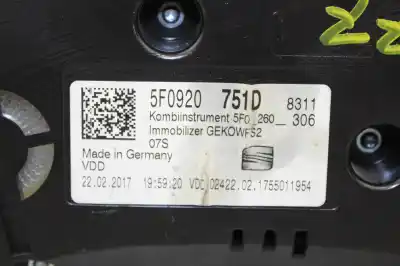 Second-hand car spare part dashboard for seat leon (5f1) 2.0 tdi oem iam references 5f0920751d
