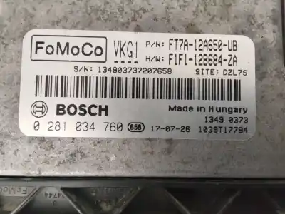 Second-hand car spare part ecu engine control for ford transit courier trend oem iam references ft7a12a650ub  