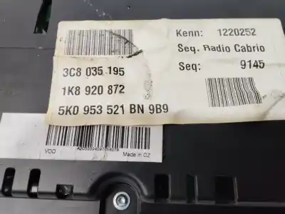 Piesă de schimb auto la mâna a doua ceas bord pentru volkswagen scirocco (137) 1.4 tsi (90kw) referințe oem iam 5k0953521bn