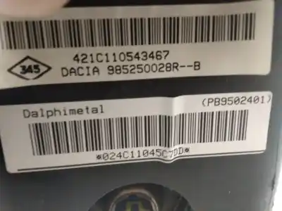 Second-hand car spare part airbag kit for dacia duster ambiance 4x2 oem iam references 985250028r