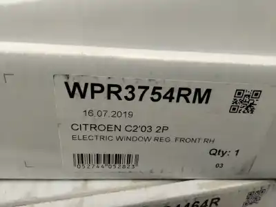 Peça sobressalente para automóvel em segunda mão elevador de vidros dianteiro direito por citroen c2 (jm_) 1.6 referências oem iam wpr3754rm  