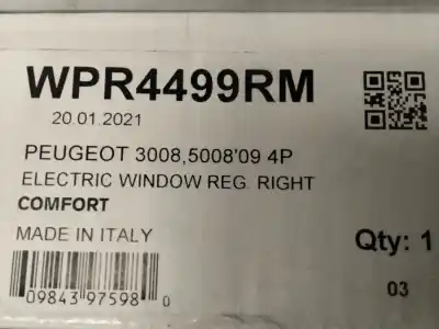 Pièce détachée automobile d'occasion LÉVE GLACE AVANT DROIT pour PEUGEOT 3008  Références OEM IAM WPR4499RM  