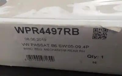 İkinci el araba yedek parçası ARKA SAG CAM REGÜLATÖRÜ için VOLKSWAGEN PASSAT BERLINA (3C2)  OEM IAM referansları WPR4497RB  