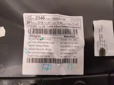 Автозапчастина б/у оббірка передніх дверей ліва для seat leon (5f1) reference посилання на oem iam 5f4867131  