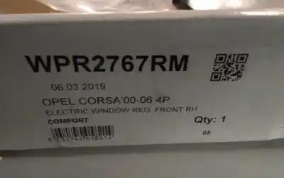 Peça sobressalente para automóvel em segunda mão elevador de vidros dianteiro direito por opel corsa c corsa c referências oem iam wpr2767rm  