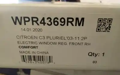 Автозапчастина б/у регулятор переднього правого скла для CITROEN C3 PLURIEL CAT (NFU / TU5JP4) Посилання на OEM IAM WPR4369RM  