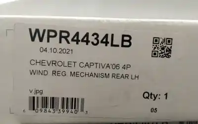Peça sobressalente para automóvel em segunda mão Elevador De Vidros Traseiro Esquerdo por CHEVROLET CAPTIVA 2.2 VCDi LT 2WD 163 CV / 120 KW Referências OEM IAM WPR4434LB  
