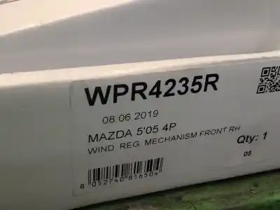 Piesă de schimb auto la mâna a doua MECANISM ACȚIONARE GEAM FAȚÃ DREAPTA pentru MAZDA 5 BERL. (CR)  Referințe OEM IAM WPR4235R  
