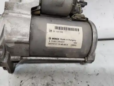 Second-hand car spare part starter motor for opel mokka x selective 140 cv / 103 kw oem iam references 25194650  