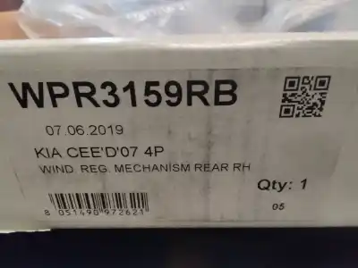 Peça sobressalente para automóvel em segunda mão elevador de vidros traseiro direito por kia ceed ed referências oem iam wpr3159rb  