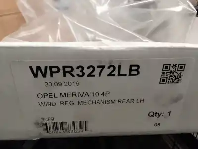 Peça sobressalente para automóvel em segunda mão ELEVADOR DE VIDROS TRASEIRO ESQUERDO por OPEL MERIVA B  Referências OEM IAM WPR3272LB  