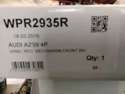 Peça sobressalente para automóvel em segunda mão elevador de vidros dianteiro direito por audi a2 (8z) * referências oem iam wpr2935r  