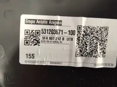 Second-hand car spare part right rear door trim for seat leon (kl1) style oem iam references 5fa839114