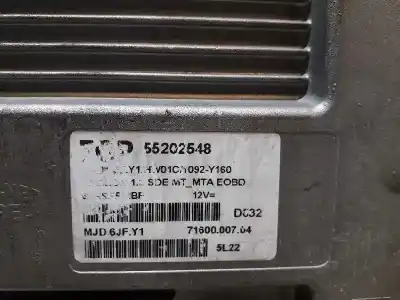 Second-hand car spare part ecu engine control for lancia ypsilon (101) 1.2 16v cat 80 cv / 59 kw oem iam references 55202548  7160000704