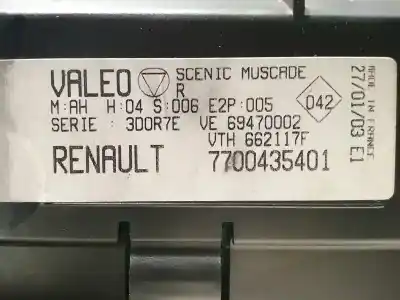 Pezzo di ricambio per auto di seconda mano controllo riscaldamento / aria condizionata per renault scenic (ja..) 1.9 dci authentique riferimenti oem iam 7700435401 3d0r7e 