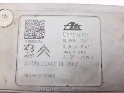 Pezzo di ricambio per auto di seconda mano abs per citroen c3 picasso exclusive riferimenti oem iam 9802460680  10091511673