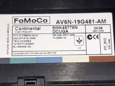 Second-hand car spare part electronic module for ford grand c-max titanium oem iam references av6n19g481am  