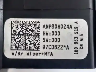 Peça sobressalente para automóvel em segunda mão comutador de limpa vidros por seat leon (1p1) reference referências oem iam 1k0953519a  anp80h024a