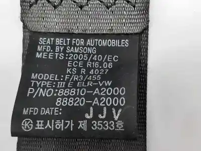 Second-hand car spare part front left seat belt for kia cee´d concept oem iam references 88810a2000wk 88820a2000 88810a2000