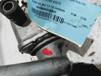 Pezzo di ricambio per auto di seconda mano supporto filtro olio per audi a3 (8l) 1.9 tdi riferimenti oem iam 038116389  