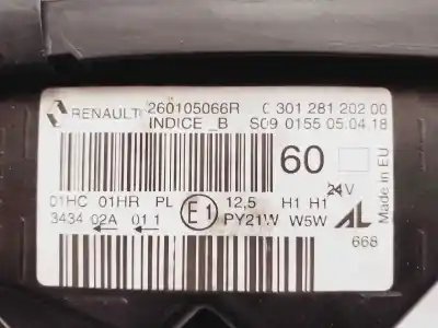 Second-hand car spare part right headlight for renault captur life oem iam references 260105066r  
