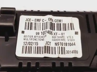 Second-hand car spare part multifunction display for citroen c3 live oem iam references 98107406xt  