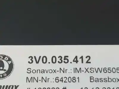 İkinci el araba yedek parçası elektronik modül için skoda superb (3v3) style oem iam referansları 3v0035412  