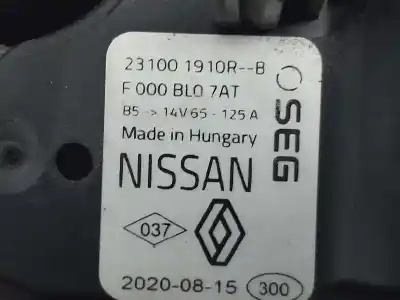 Автозапчастина б/у генератор для dacia dokker 1.6i glp посилання на oem iam 231001910r  f000bl07at