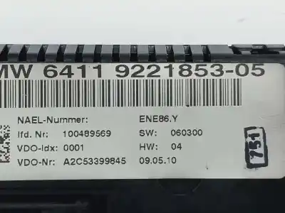 Peça sobressalente para automóvel em segunda mão comando de sofagem (chauffage / ar condicionado) por bmw x1 (e84) sdrive 20d referências oem iam 64119221853  a2c53399845
