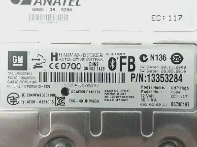 Peça sobressalente para automóvel em segunda mão módulo eletrônico por opel astra j lim. excellence referências oem iam 13353284 ccaf08lp1421t0 366821429