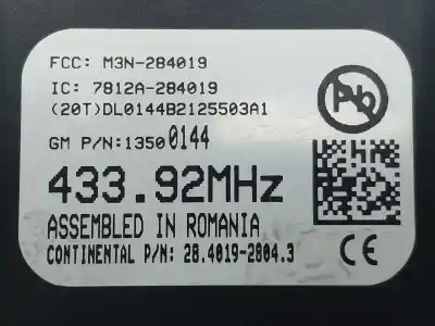 Peça sobressalente para automóvel em segunda mão módulo eletrônico por opel astra j lim. excellence referências oem iam 43392mhz m3n284019 13500144
