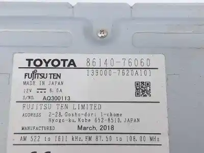 Second-hand car spare part audio system / radio cd for lexus ct 200h oem iam references 8614076060  1390007620a101