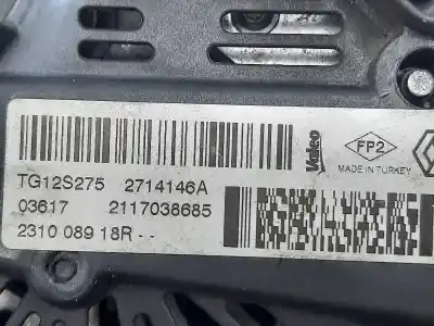 Peça sobressalente para automóvel em segunda mão alternador por renault clio iv limited referências oem iam 231008918r 2714146a tg12s275