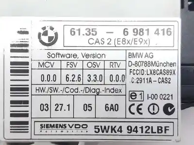 Second-hand car spare part electronic module for bmw serie 1 berlina (e81/e87) 118d oem iam references 61356981416  5wk49412lbf