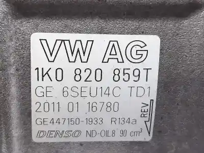 Pièce détachée automobile d'occasion compresseur de climatisation pour volkswagen golf vi (5k1) sport références oem iam 1k0820859t  ge6seu14ctd1