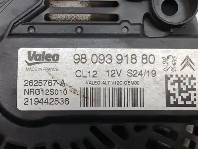 Second-hand car spare part alternator for citroen c4 cactus 1.2 thp 110 oem iam references 9809391880 2625767a 
