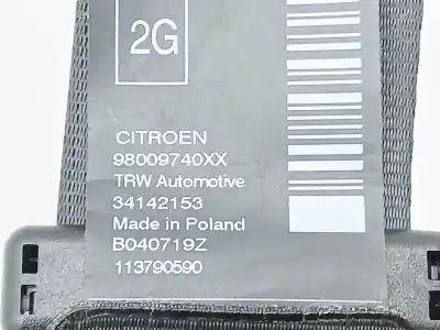 Автозапчастина б/у задній лівий ремін безпеки для citroen c4 cactus 1.2 thp 110 посилання на oem iam 34143651a 98009740xx 