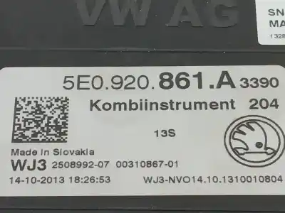 Автозапчастина б/у панель інструментів для skoda octavia iii combi (5e5, 5e6) 1.8 tsi посилання на oem iam 5e0920861a  