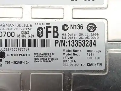 Second-hand car spare part electronic module for opel zafira tourer c (p12) 2.0 cdti (75) oem iam references 13353284   Second-hand car spare part electronic module for opel zafira tourer c (p12) 2.0 cdti (75) oem iam references 13353284