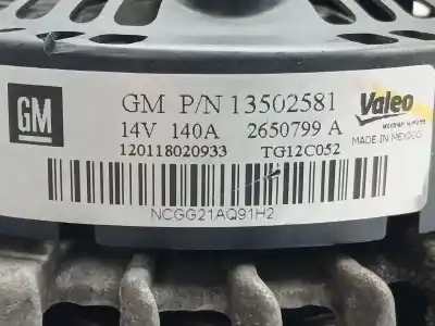Автозапчастина б/у генератор для opel zafira tourer c (p12) 2.0 cdti (75) посилання на oem iam 13502581 tg12c052 