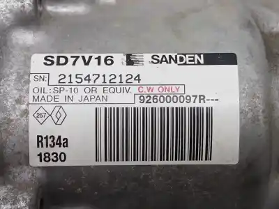 Peça sobressalente para automóvel em segunda mão compressor de ar condicionado a/a a/c por dacia duster (hs_) 1.6 16v referências oem iam 926000097r  
