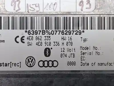Автозапчастина б/у електронний модуль для audi q7 (4lb) 3.0 tdi quattro посилання на oem iam 4e0862335 4e0910336 