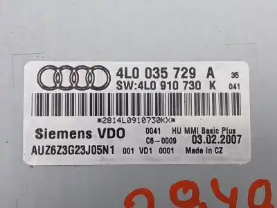 Second-hand car spare part audio system / radio cd for audi q7 (4lb) 3.0 tdi quattro oem iam references 4l0035729a 4l0910730k 