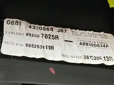 Автозапчастина б/у комплект подушки безпеки для renault captur i (j5_, h5_) 0.9 tce 90 посилання на oem iam 682007825r 985253411r 