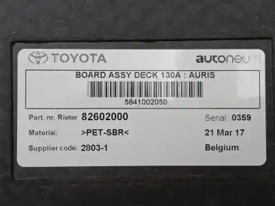 Second-hand car spare part parcel shelf for toyota auris (_e18_) 1.2 (nre185_) oem iam references 82602000  